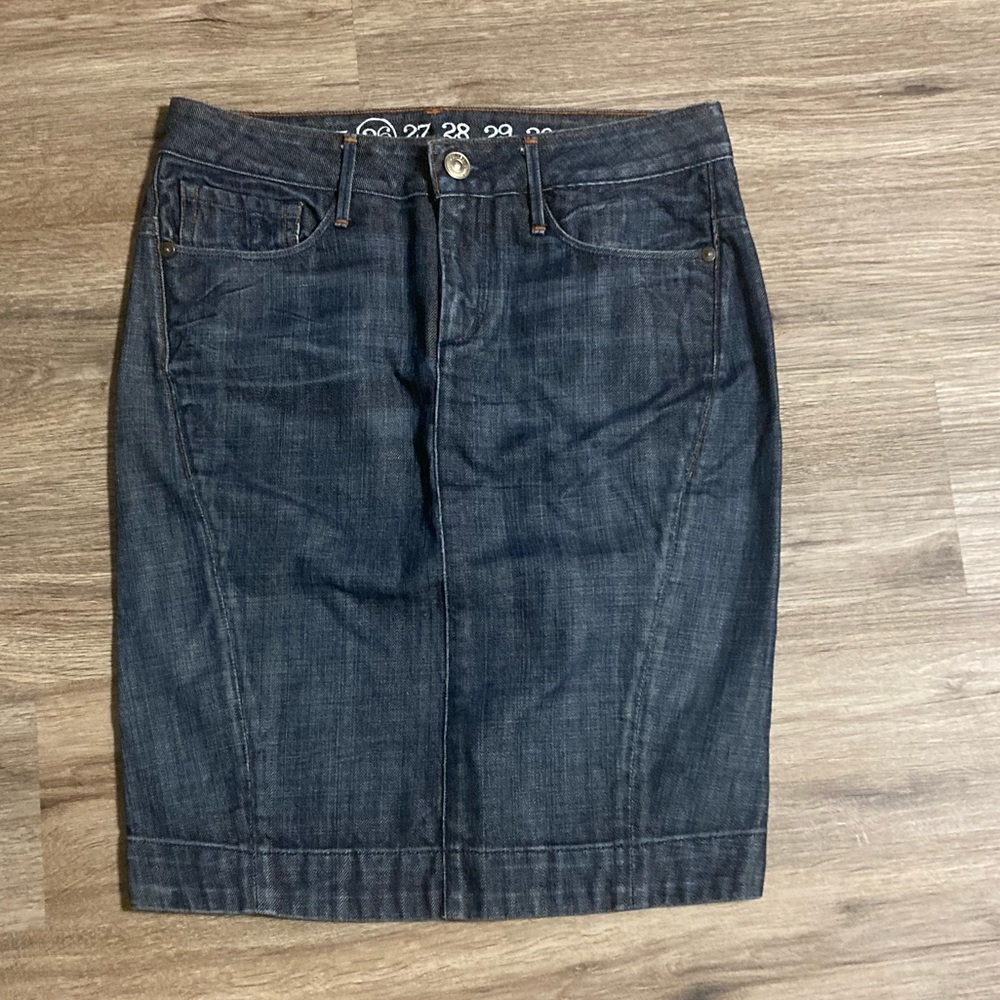 Ernest Sewn Charlotte Blue Denim Pencil Skirt